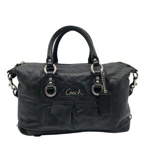 Coach Black Leather Ashley Convertible Tote Bag F15445